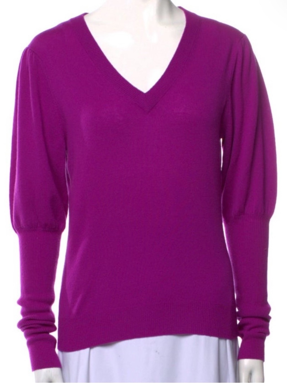 LN Autumn Cashmere V-Neck Sweater - Magenta Sz M